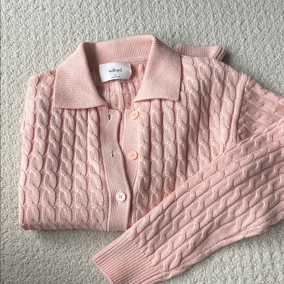 Wilfred Sweaters - Wilfred Blush Cable Knit Cardigan